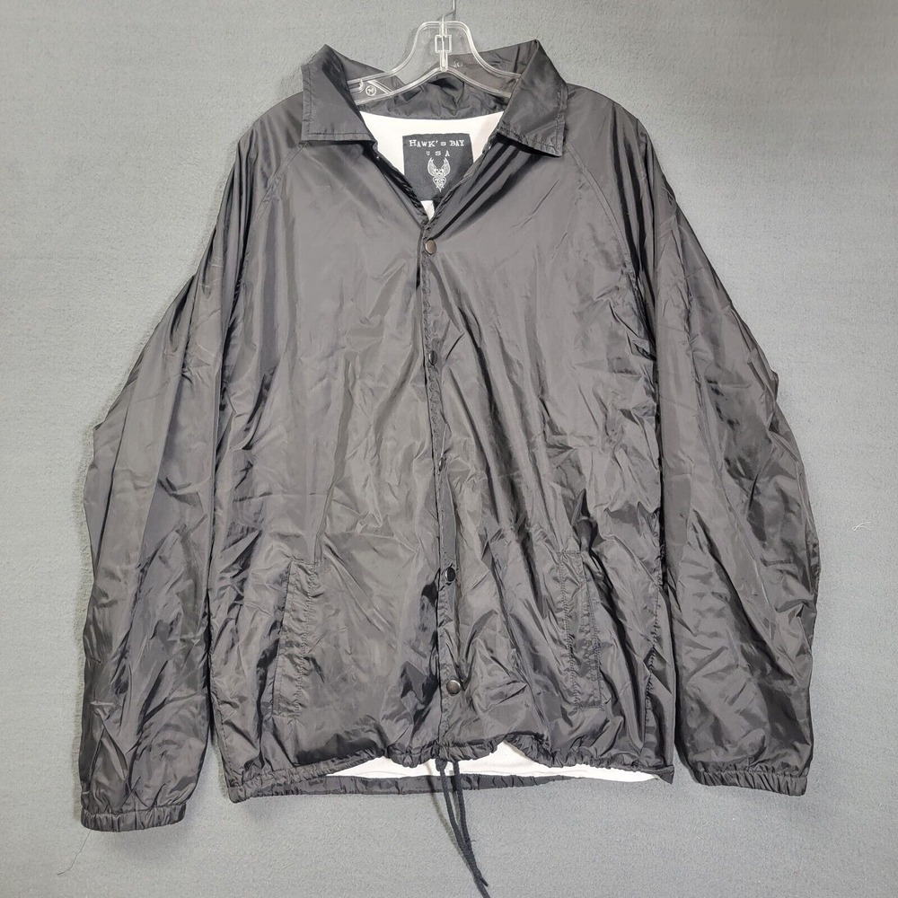 Hawks Bay Mens  Jacket size large windbreaker full  button up black